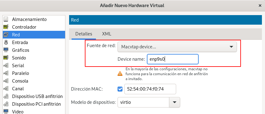configuración